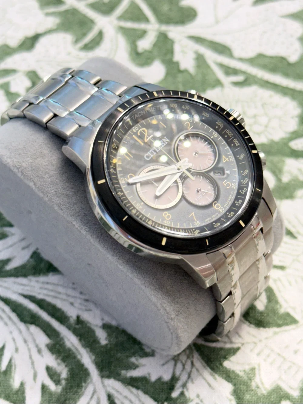 Citizen Eco-Drive Chronograph Black Dial Stainless Steel Watch